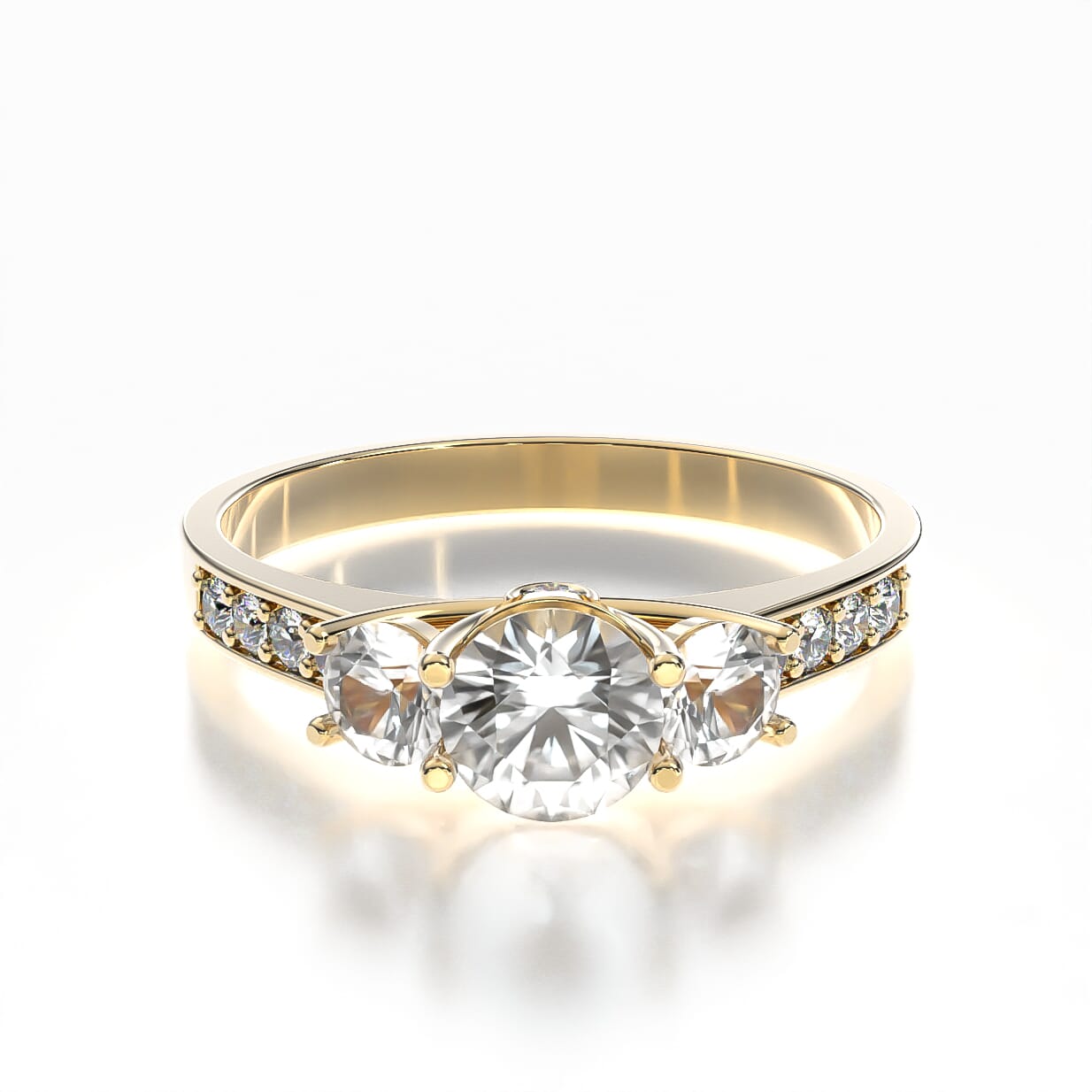 Pierścionek zaręczynowy Dream: złoty, biały szafir