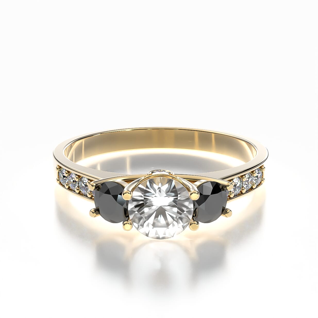 Pierścionek zaręczynowy Dream: złoty, biały szafir