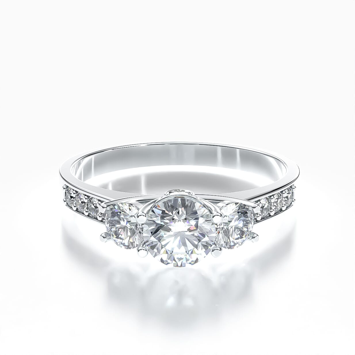 Verlobungsring Dream: Weißgold, Diamanten