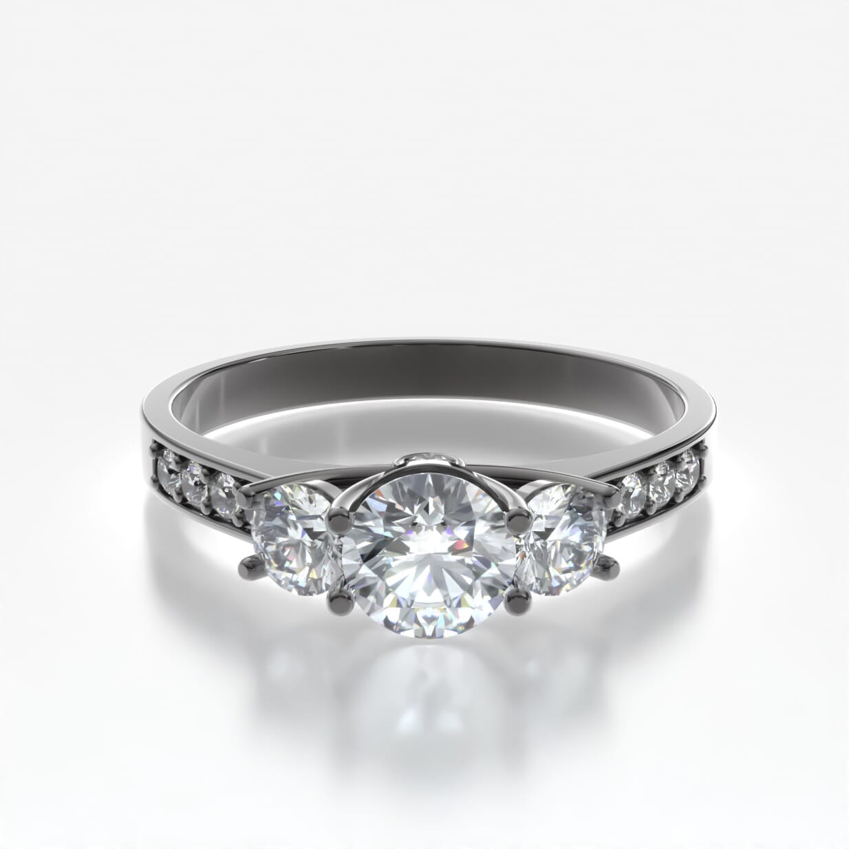 Verlobungsring Dream: schwarzes Gold, Diamanten