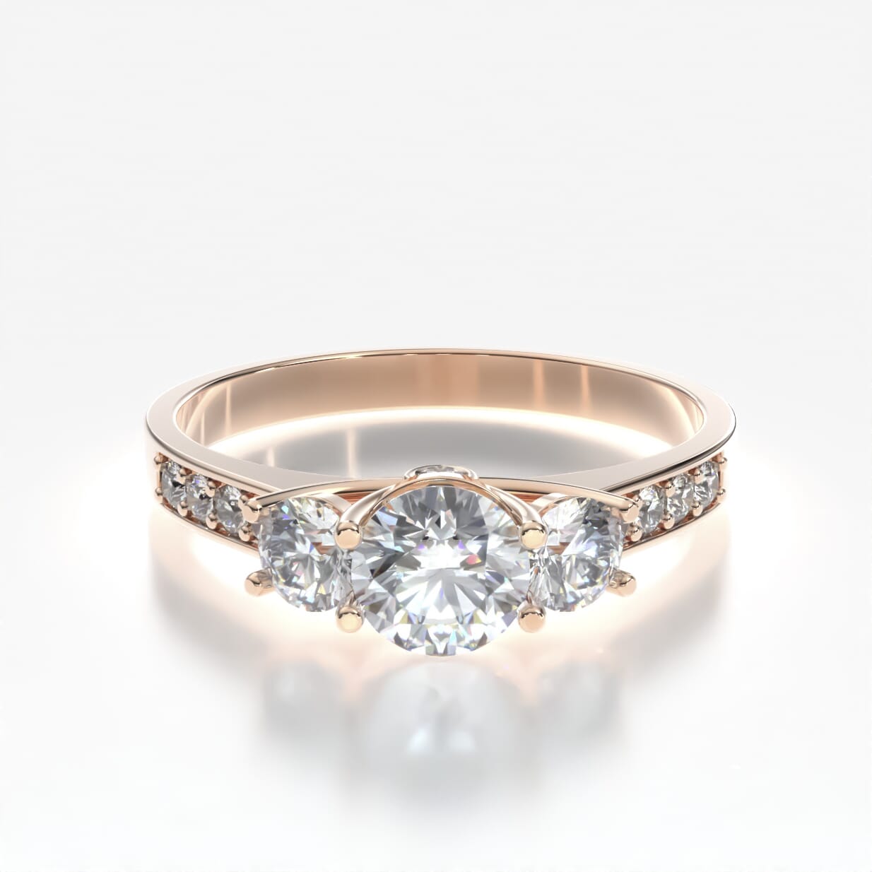 Verlobungsring Dream: Roségold, Diamanten