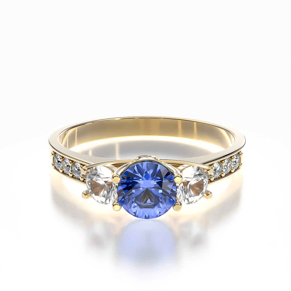 Verlobungsring Dream: Gold, Blauer Saphir