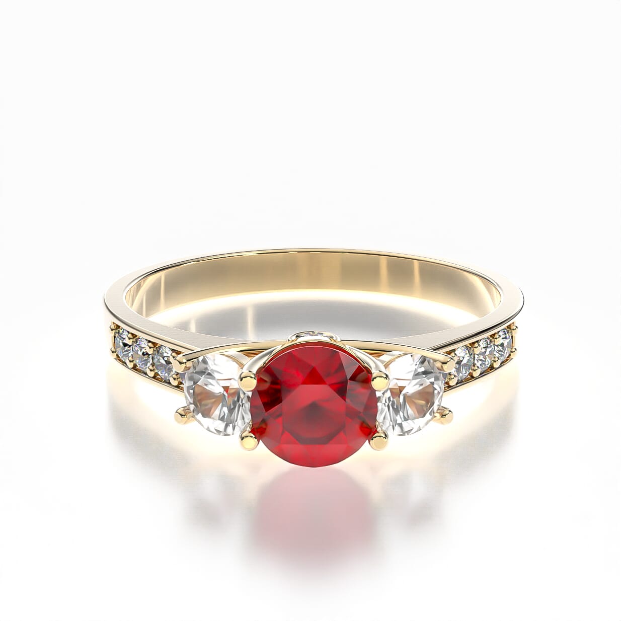 Pierścionek zaręczynowy Dream: złoty, rubin 0,3 ct