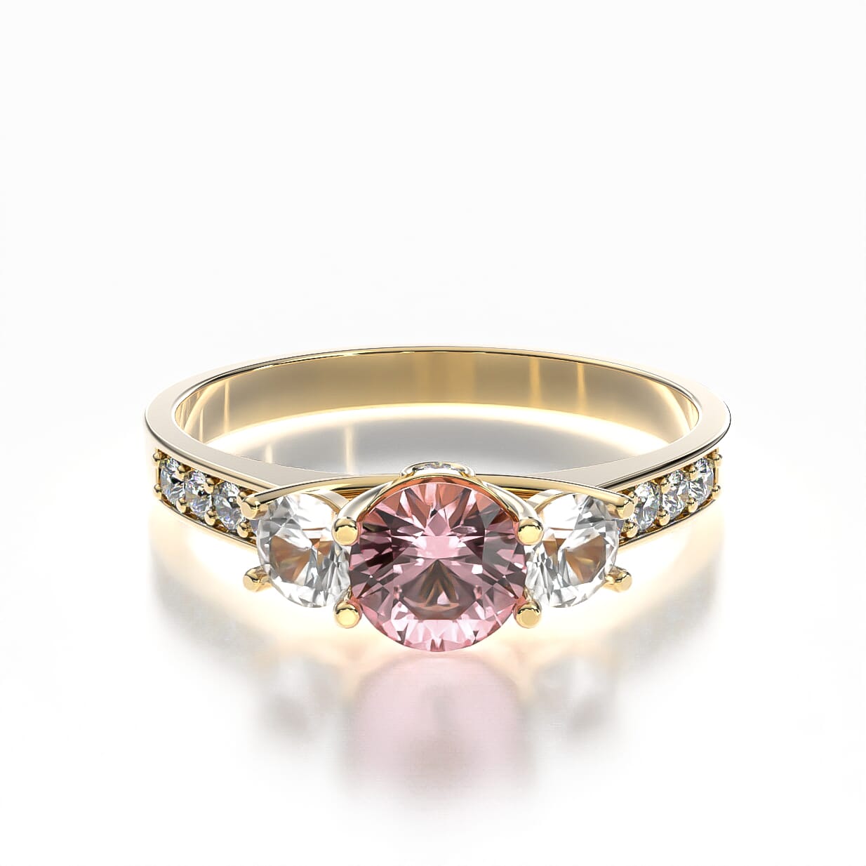 Pierścionek zaręczynowy Dream: złoty, różowy szafir