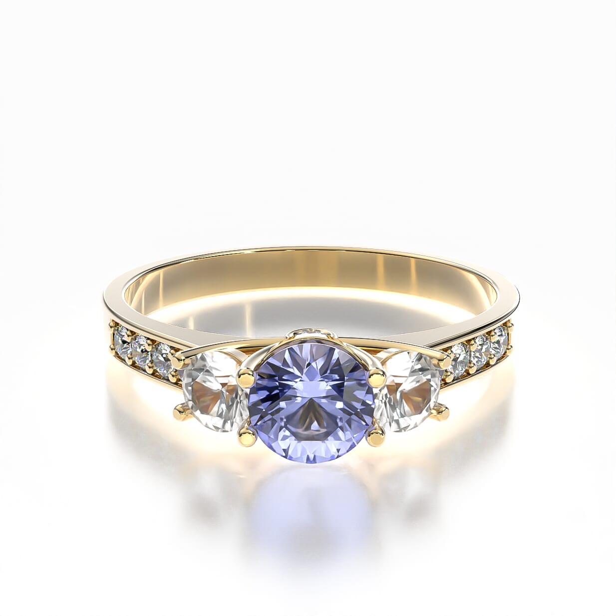 Pierścionek zaręczynowy Dream: złoty, tanzanit