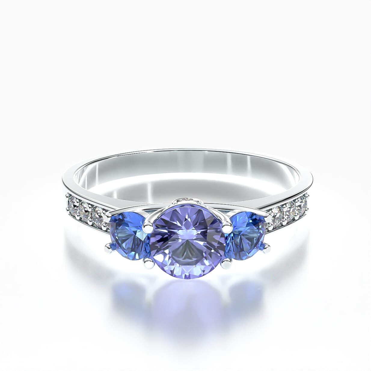 Pierścionek zaręczynowy Dream: białe złoto, tanzanit