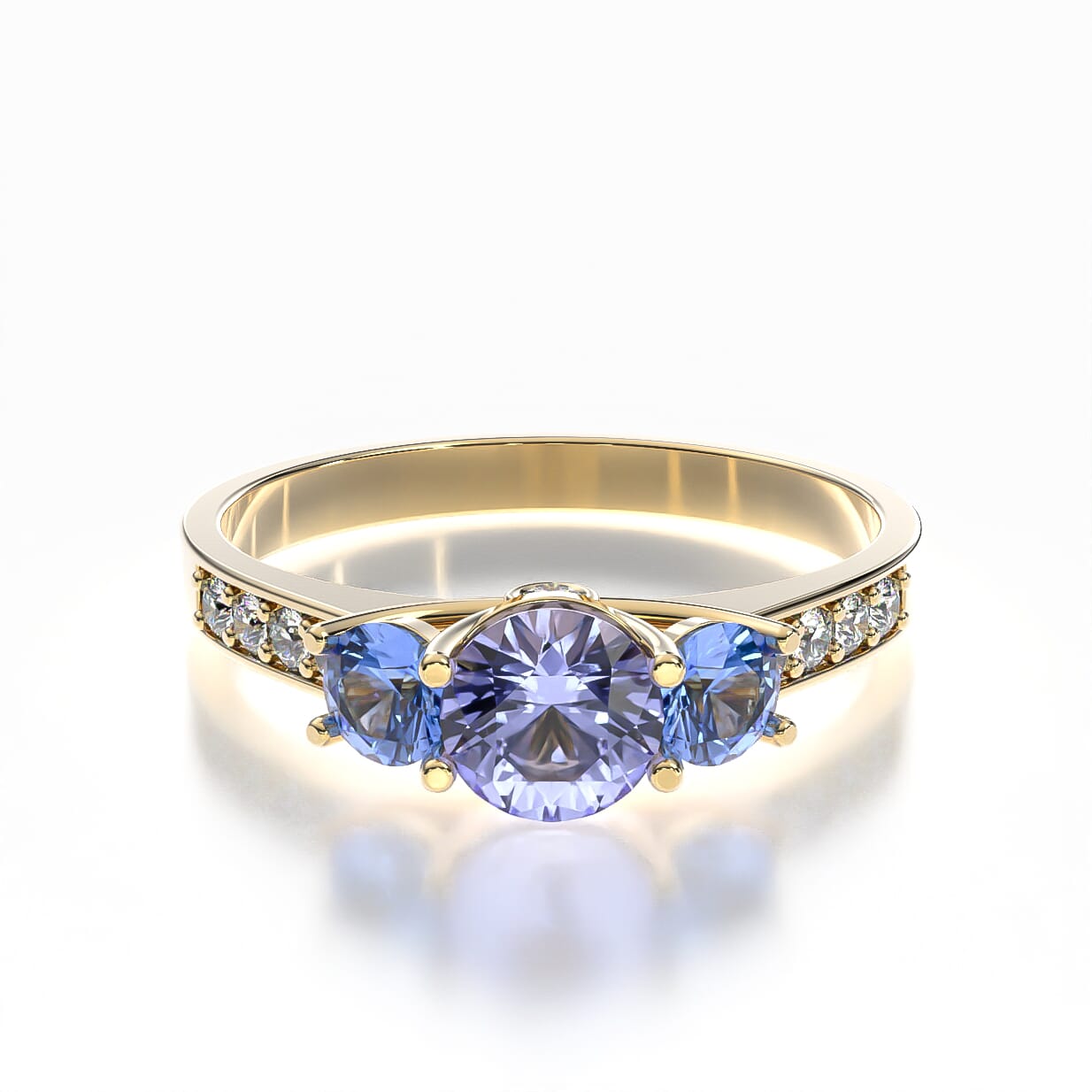 Pierścionek zaręczynowy Dream: złoty, tanzanit