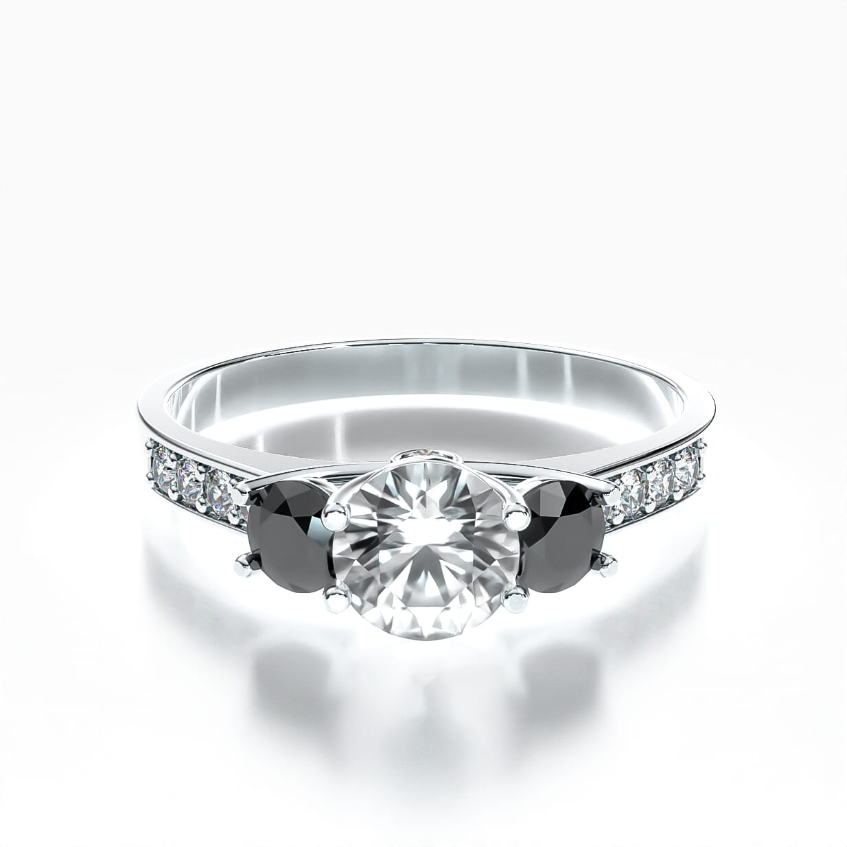 Pierścionek zaręczynowy Dream: białe złoto, biały szafir