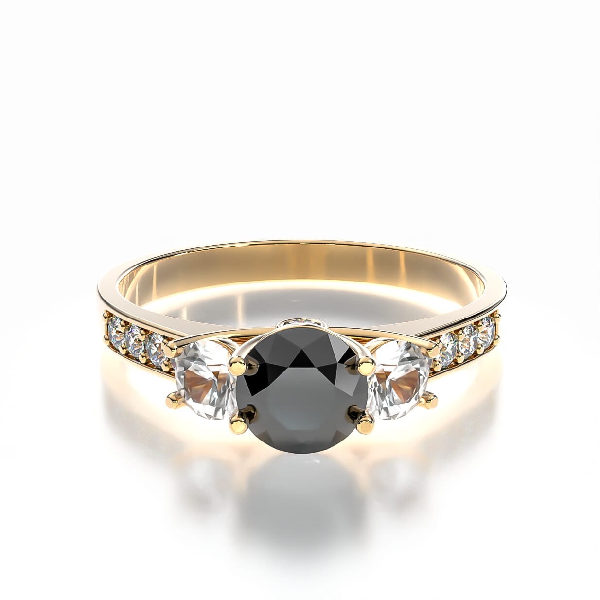 Pierścionek zaręczynowy Dream: złoty, czarny diament
