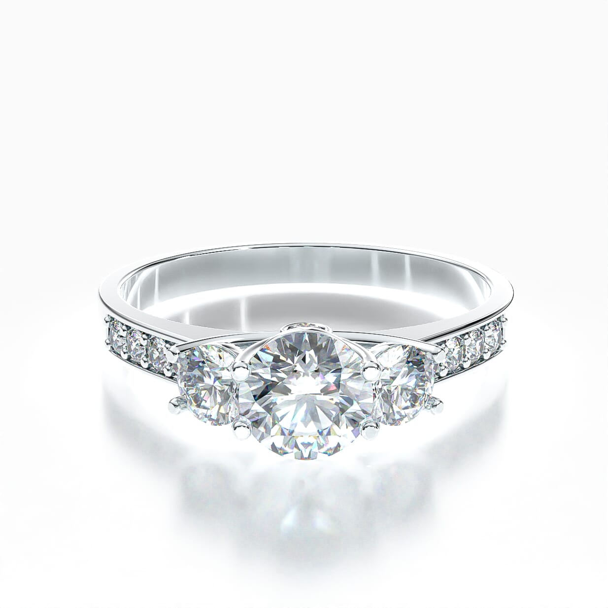 Verlobungsring Dream: Weißgold, Diamanten