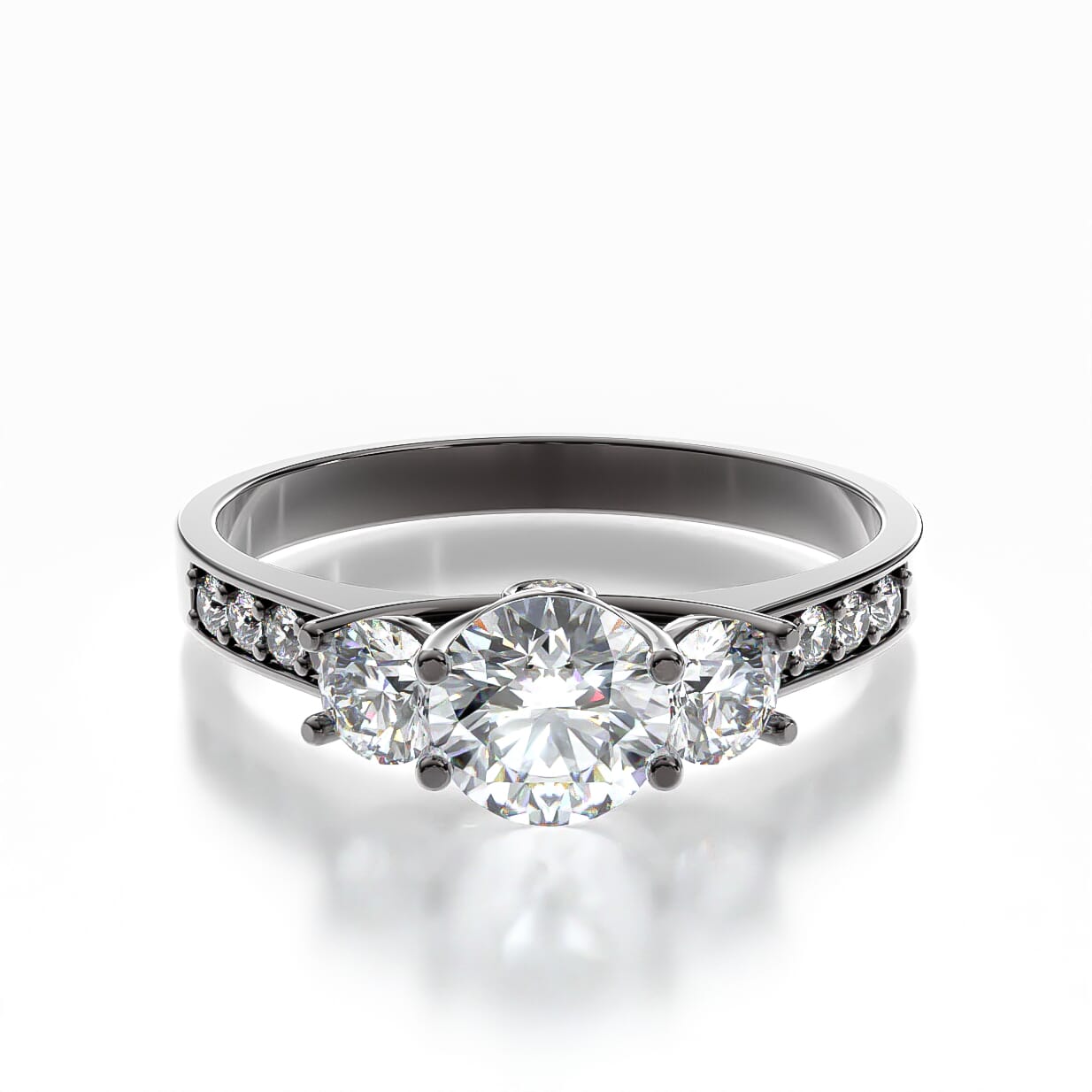 Verlobungsring Dream: schwarzes Gold, Diamanten