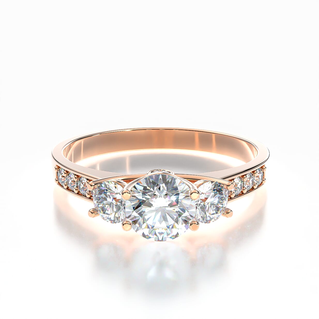 Verlobungsring Dream: Roségold, Diamanten