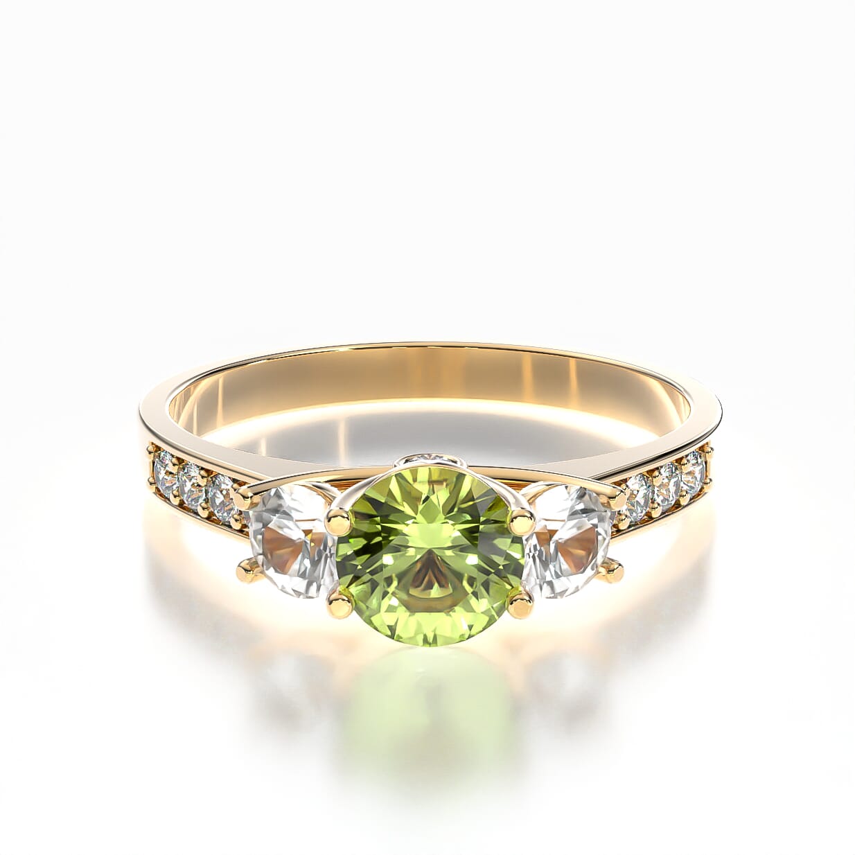 Pierścionek zaręczynowy Dream: złoty, oliwin