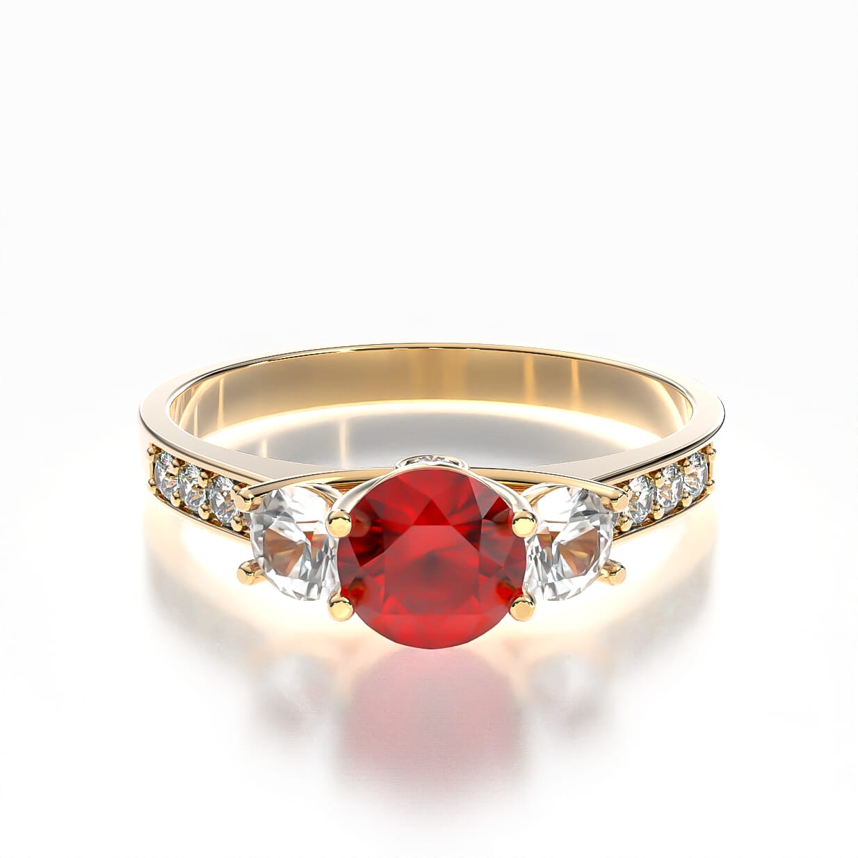 Pierścionek zaręczynowy Dream: złoty, rubin 0,5 ct