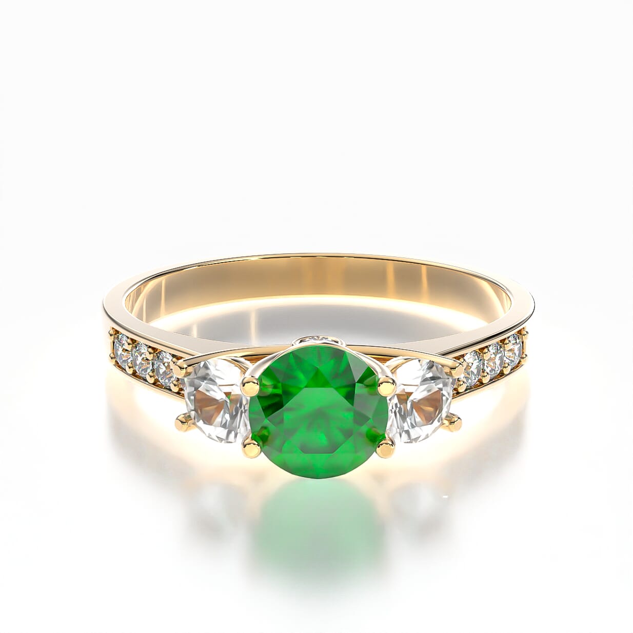 Pierścionek zaręczynowy Dream: złoty, szmaragd 0,50 ct