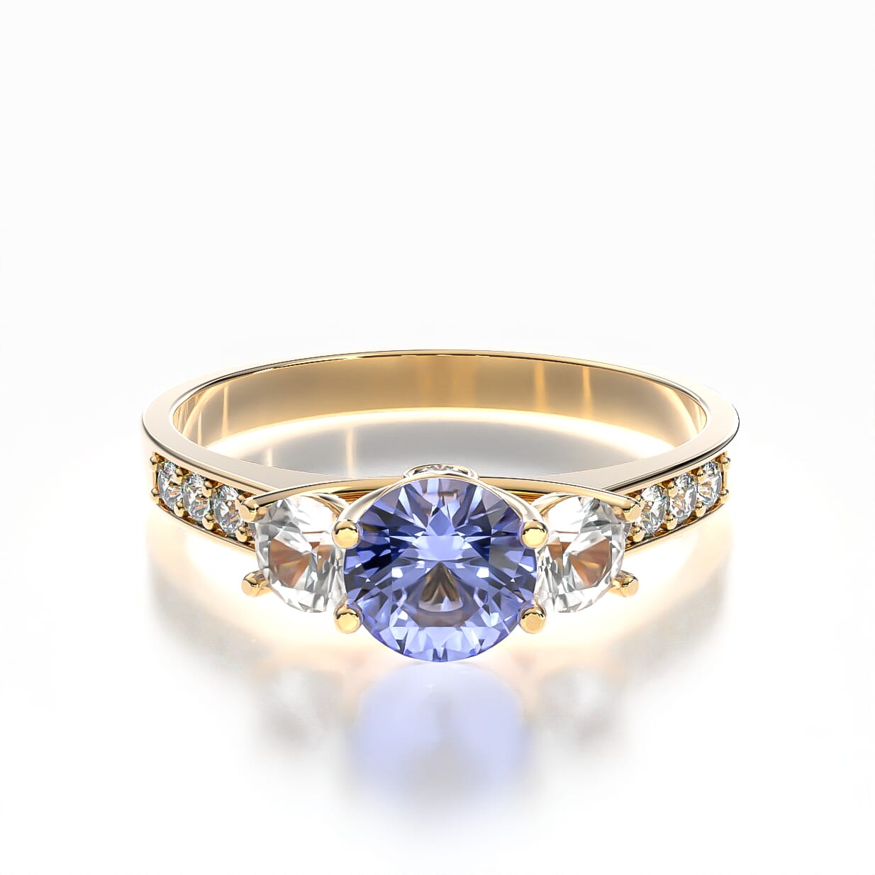 Pierścionek zaręczynowy Dream: złoty, tanzanit 0,50 ct