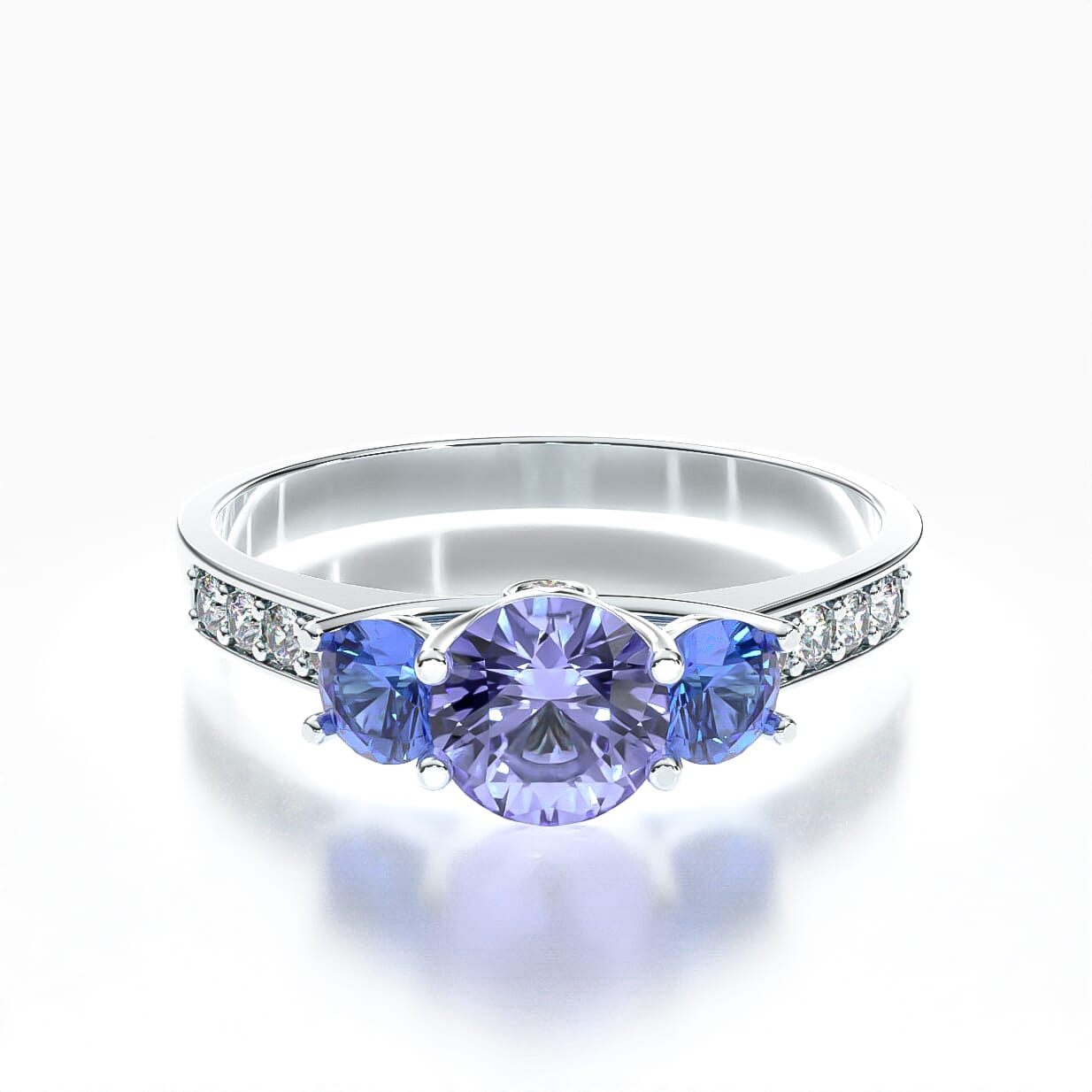 Pierścionek zaręczynowy Dream: białe złoto, tanzanit