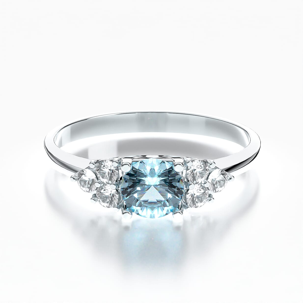 Fairytale Engagement Ring: white gold, aquamarine