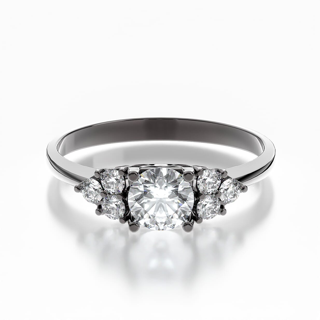 Verlobungsring Fairytale: schwarzes Gold, Diamanten