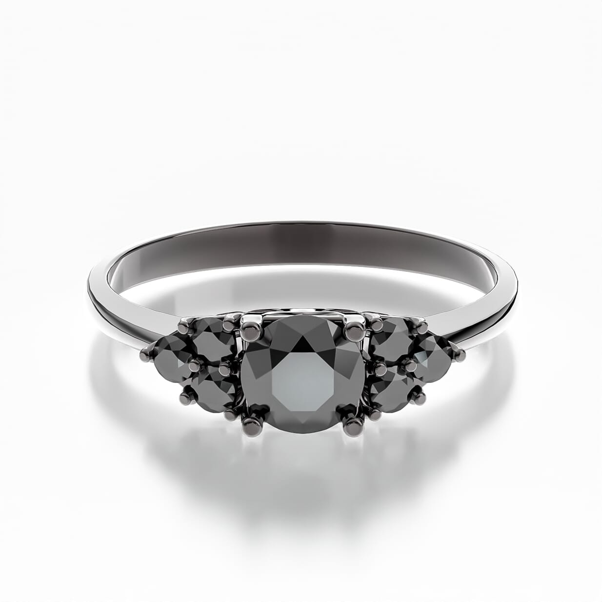 Pierścionek zaręczynowy Fairytale: czarne złoto, czarny diament