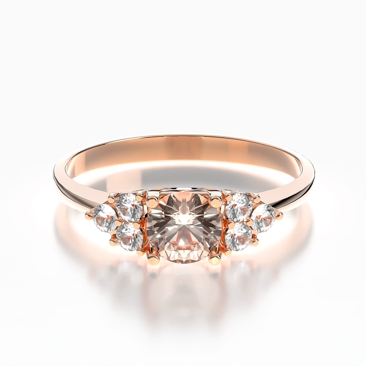 Pierścionek zaręczynowy Fairytale: różowe złoto, morganit