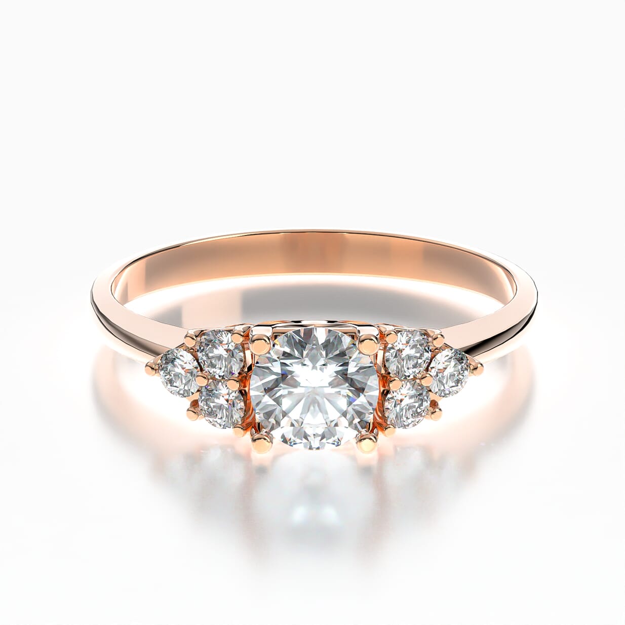 Pierścionek zaręczynowy Fairytale: różowe złoto, diamenty