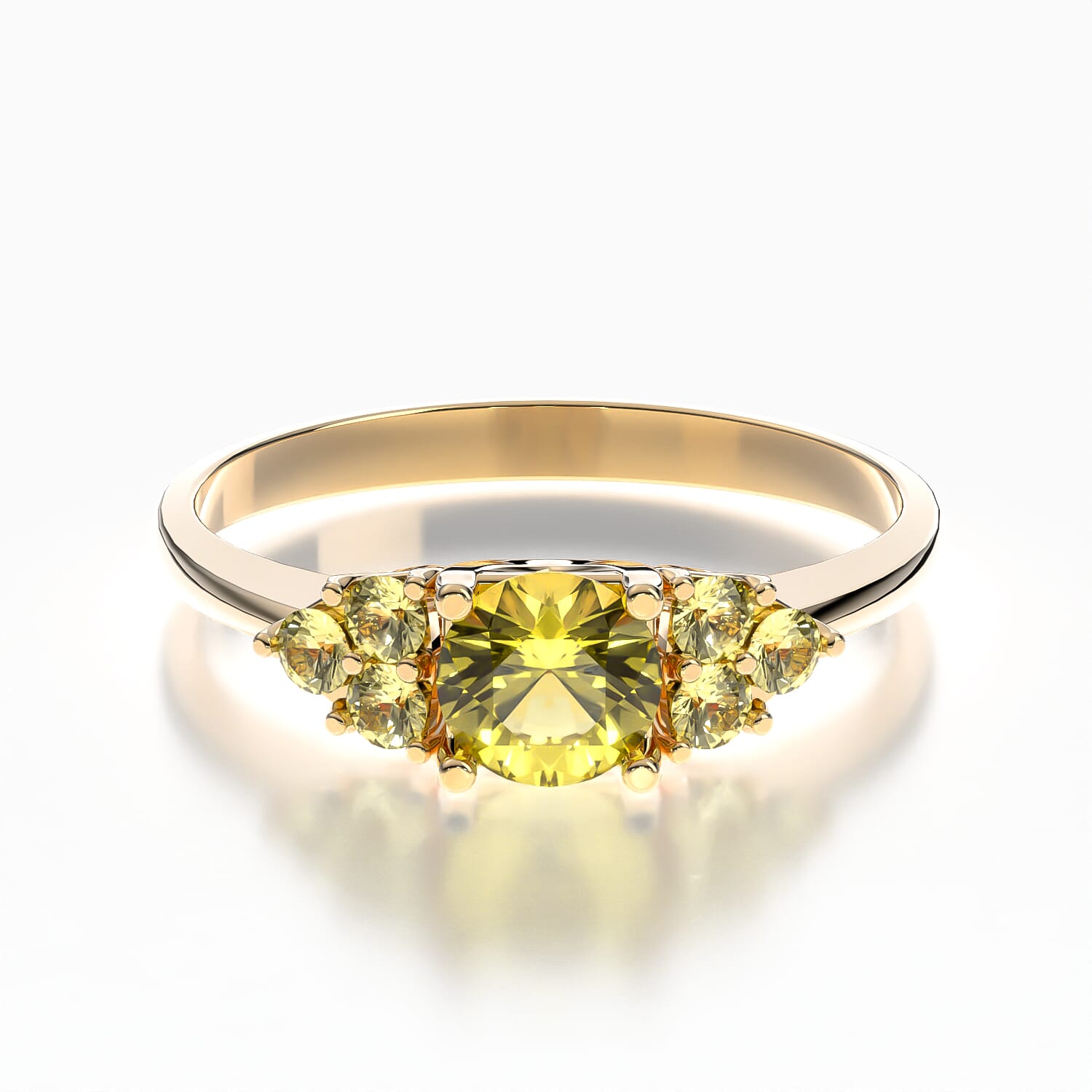Pierścionek zaręczynowy Fairytale: złoty, żółty szafir