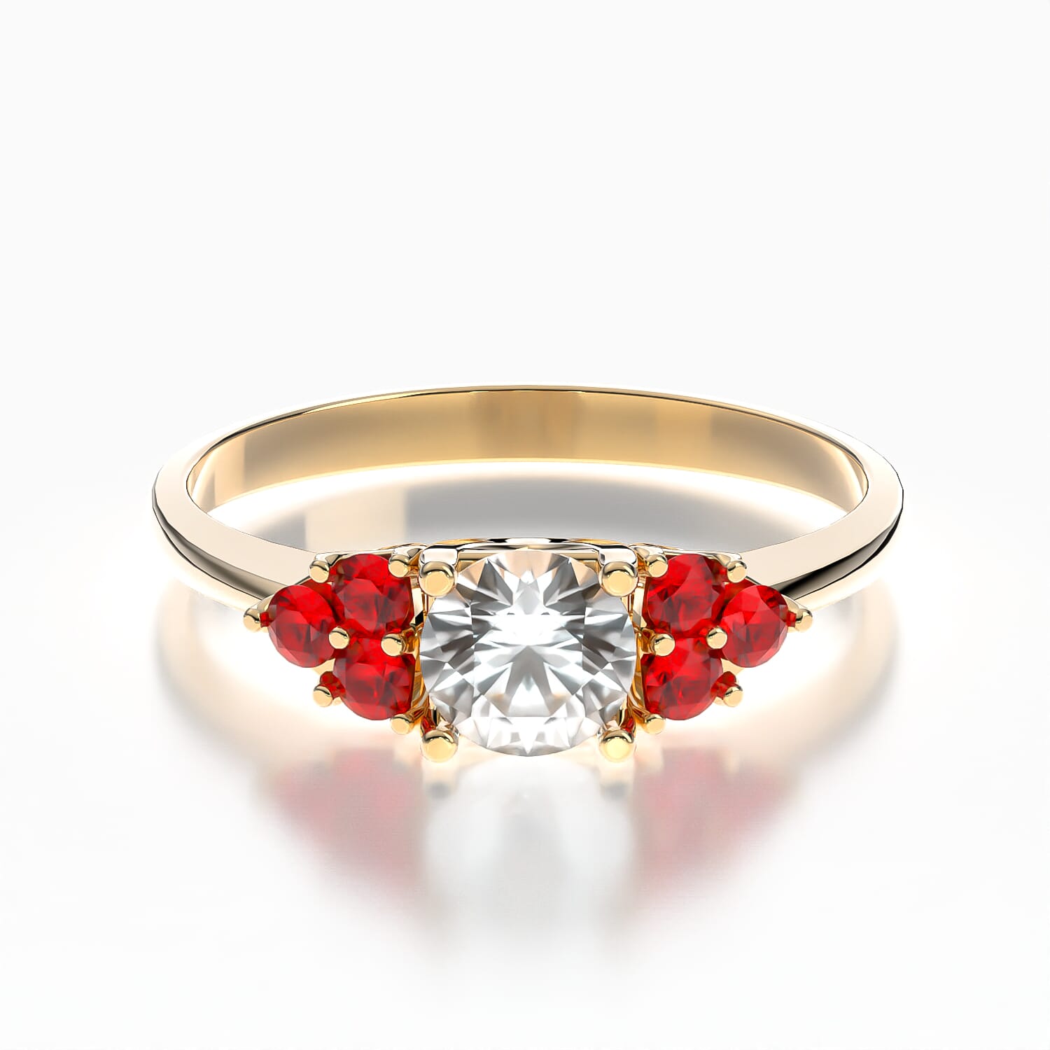 Pierścionek zaręczynowy Fairytale: złoty, biały szafir