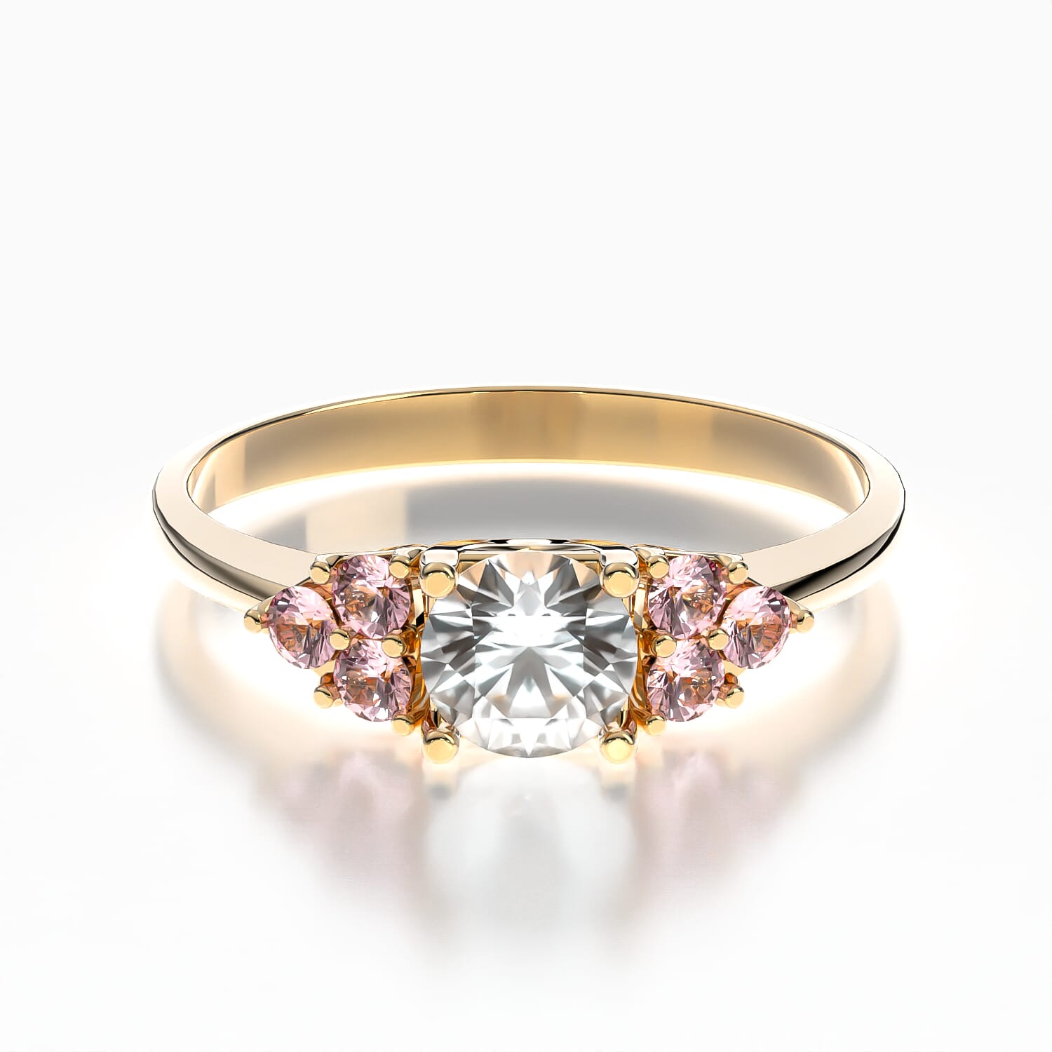 Verlobungsring Fairytale: Gold, Weißer Saphir