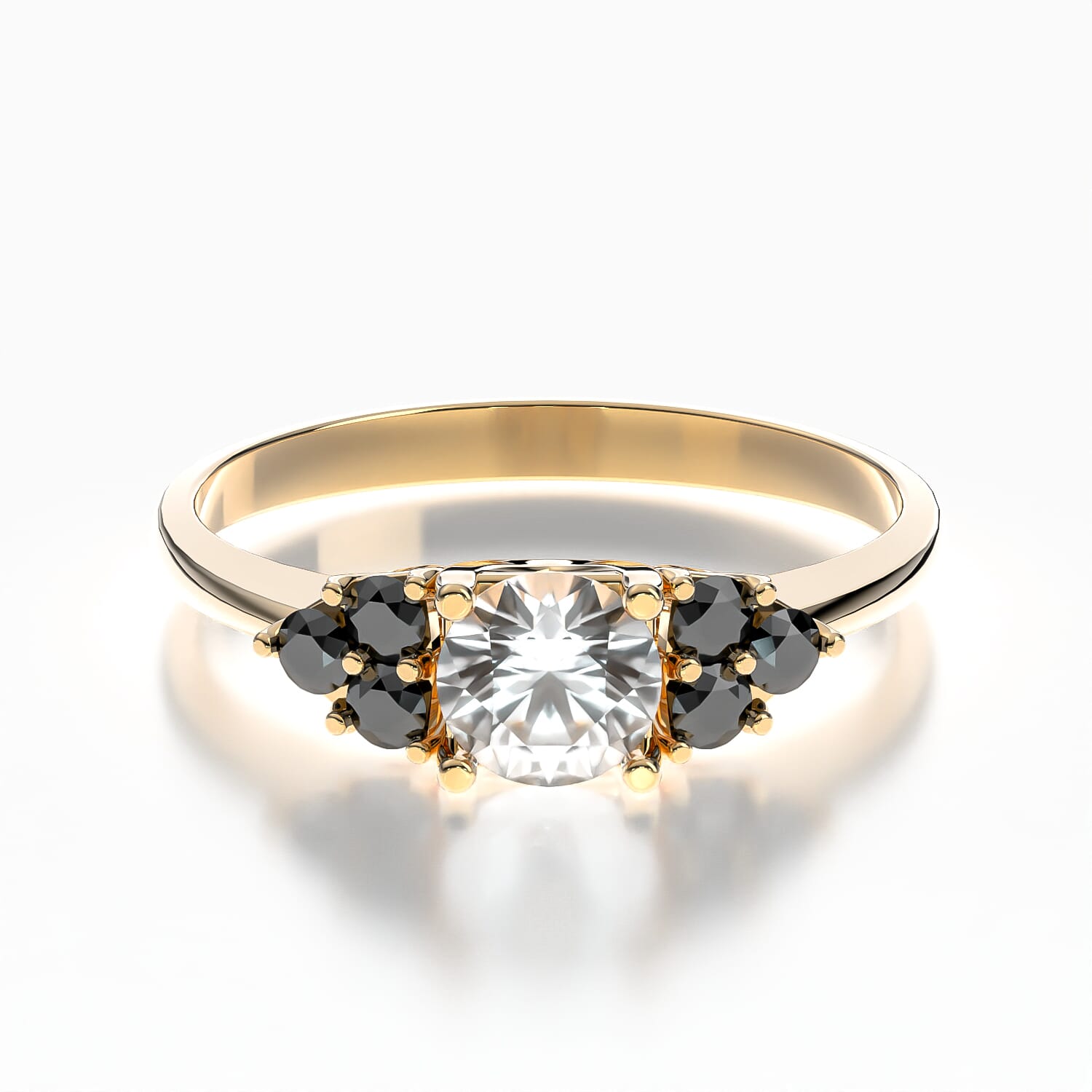 Pierścionek zaręczynowy Fairytale: złoty, biały szafir