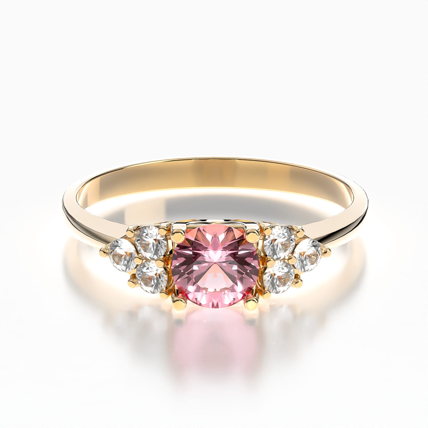 Pierścionek zaręczynowy Fairytale: złoty, różowy szafir