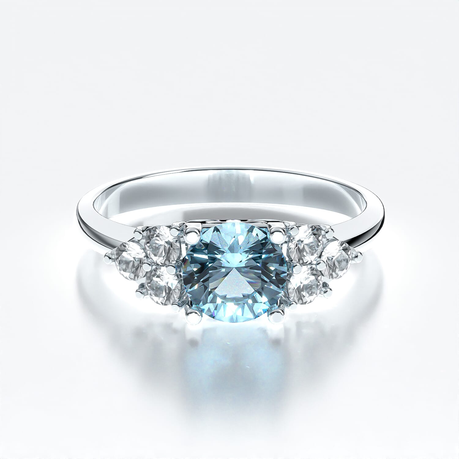 Fairytale Engagement Ring: white gold, aquamarine