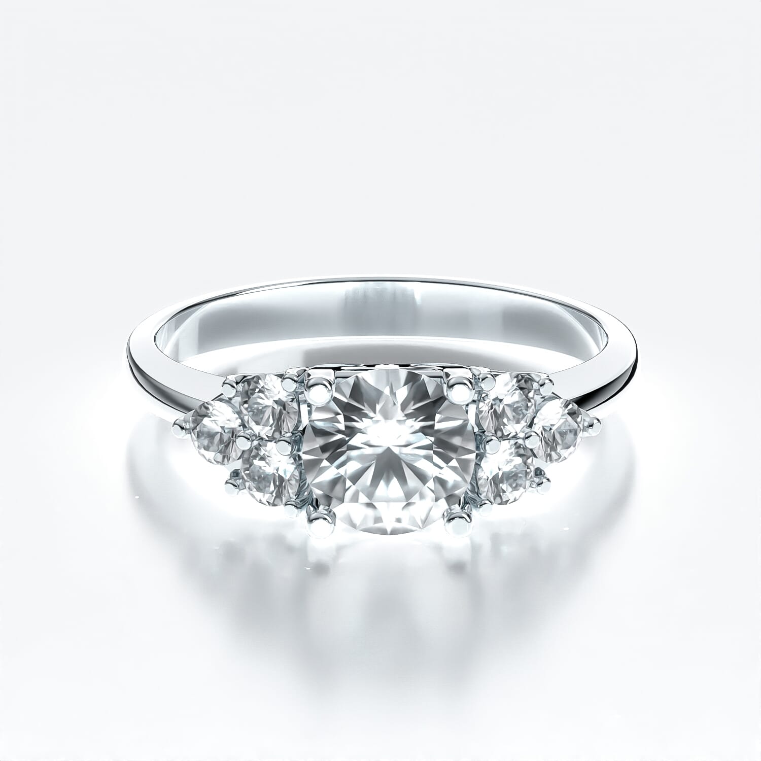 Pierścionek zaręczynowy Fairytale: białe złoto, biały szafir