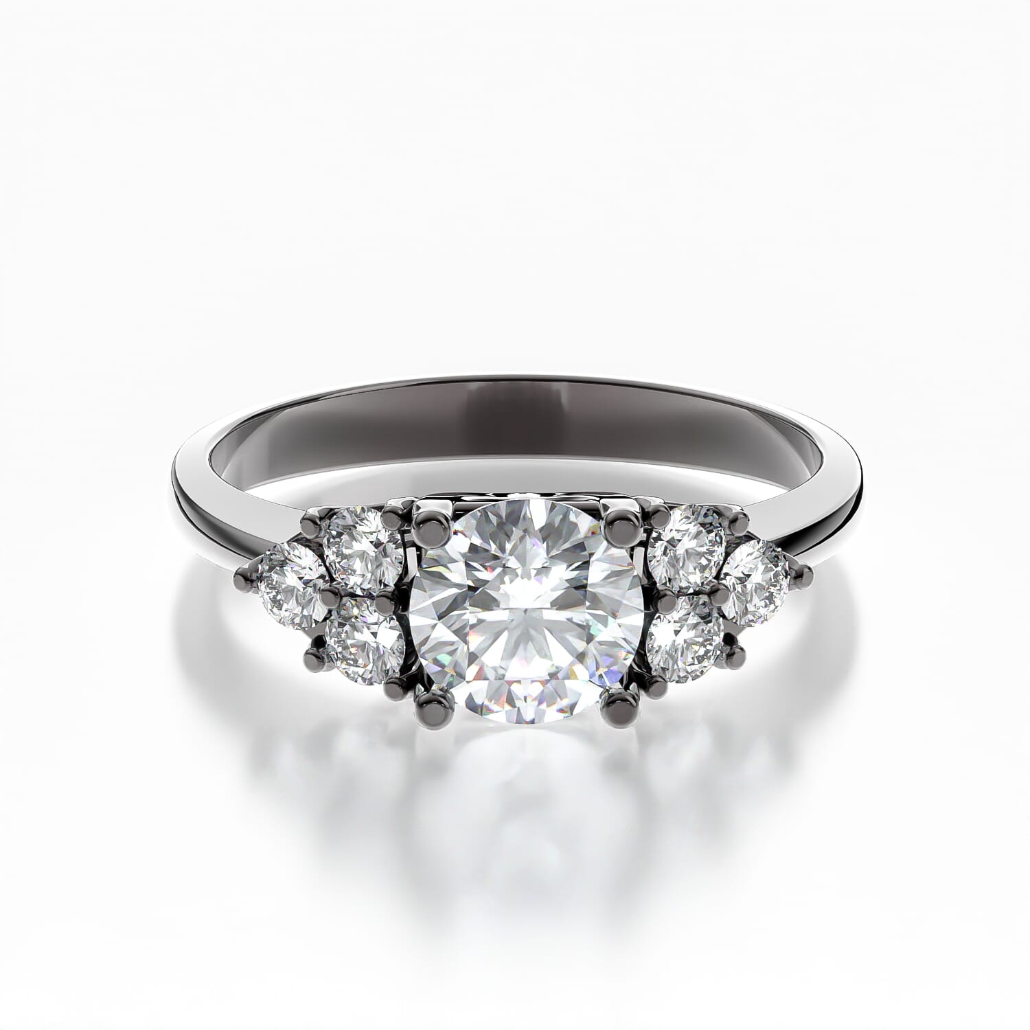 Verlobungsring Fairytale: schwarzes Gold, Diamanten