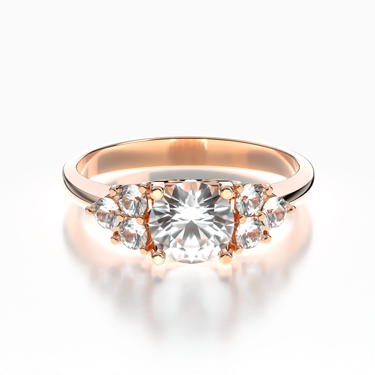 Pierścionek zaręczynowy Fairytale: różowe złoto, biały szafir