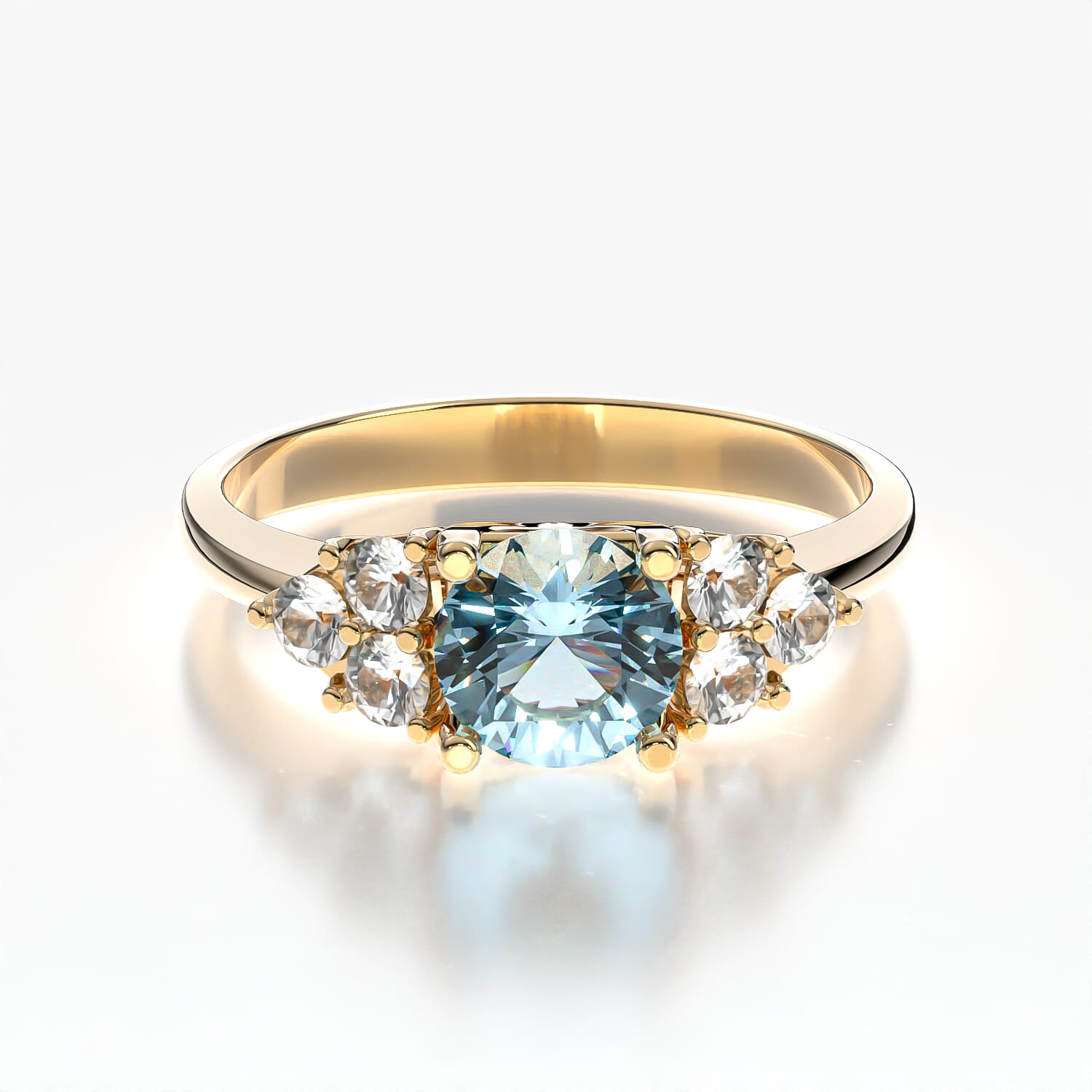 Fairytale Engagement Ring: gold, aquamarine