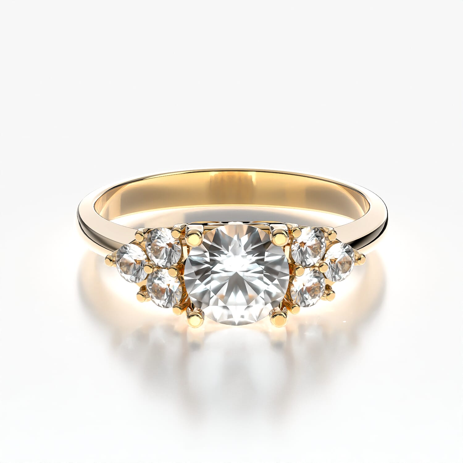 Pierścionek zaręczynowy Fairytale: złoty, biały szafir