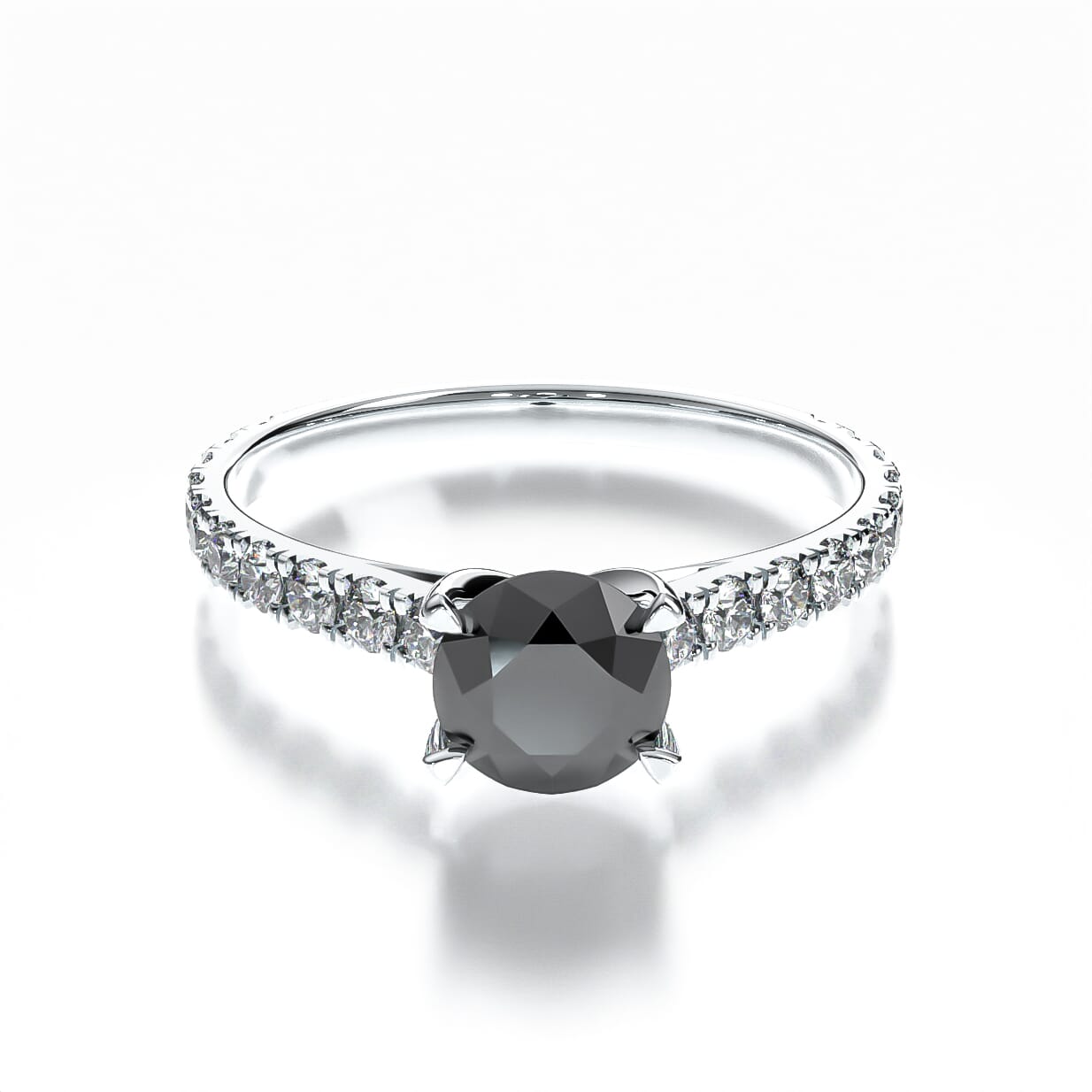 Pierścionek zaręczynowy Share Your Love: białe złoto, czarny diament