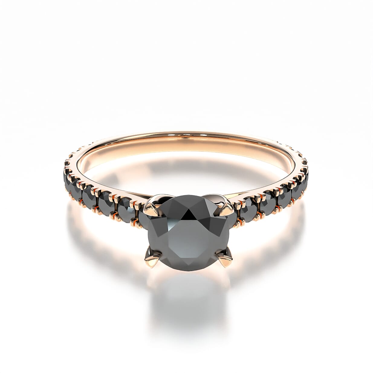 Pierścionek zaręczynowy Share Your Love: różowe złoto, czarny diament