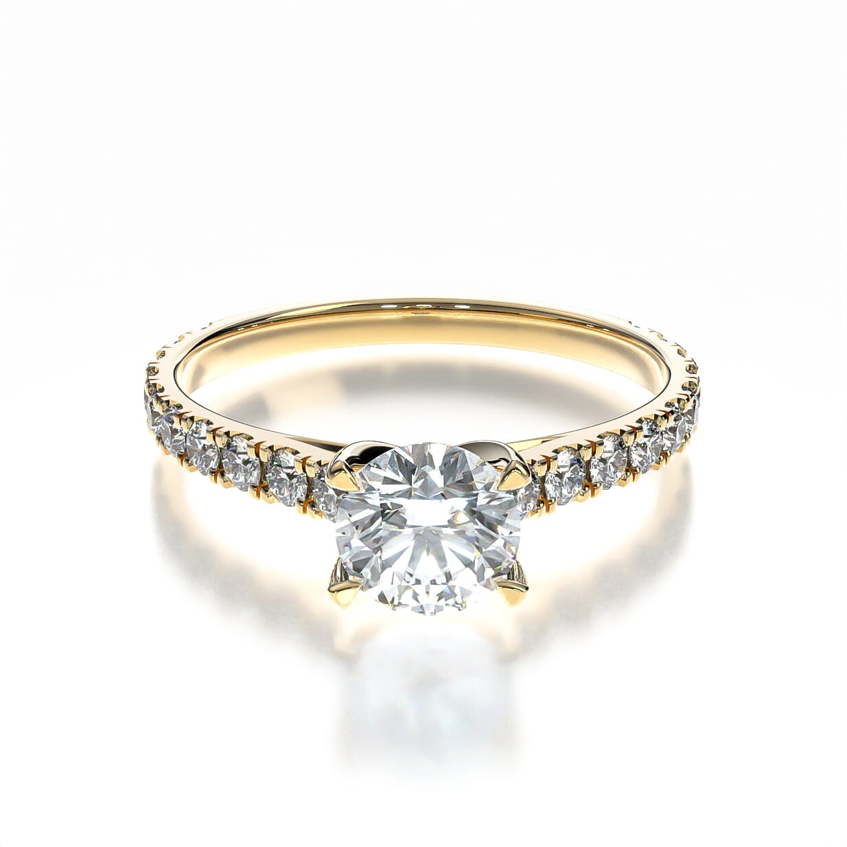 Pierścionek zaręczynowy Share Your Love: złoty, diament