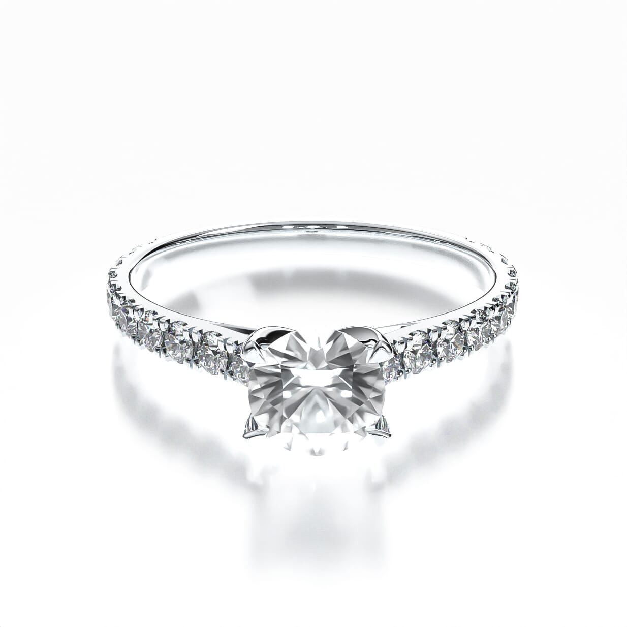 Verlobungsring Share Your Love: Weißgold, Weißer Saphir