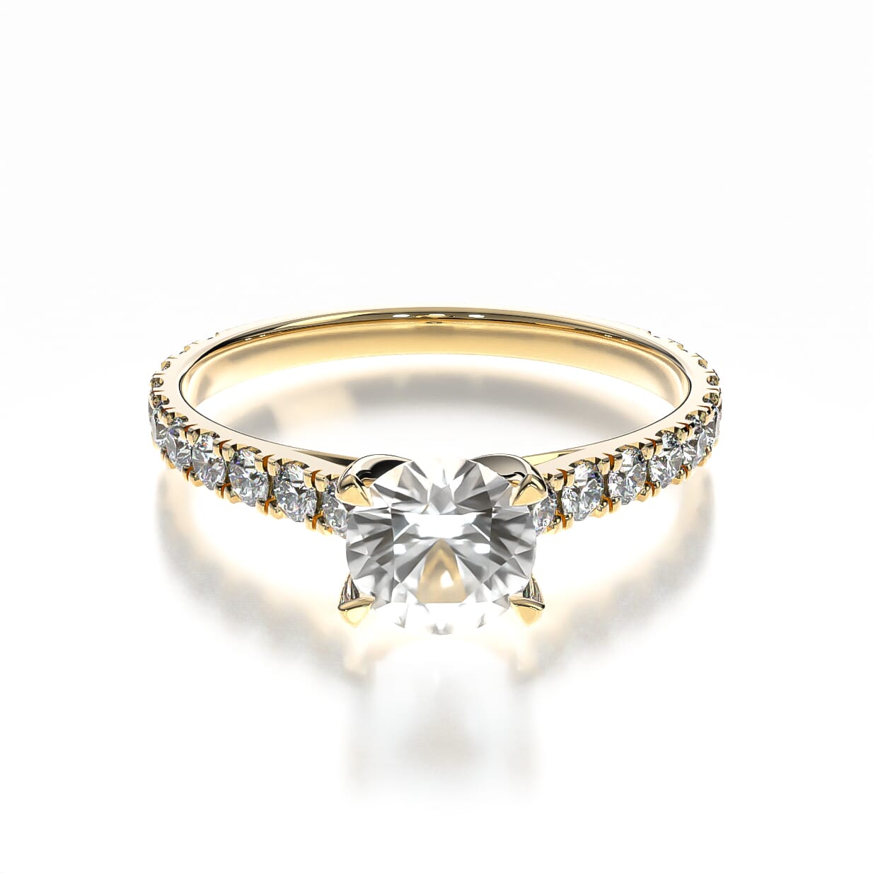 Pierścionek zaręczynowy Share Your Love: złoty, biały szafir