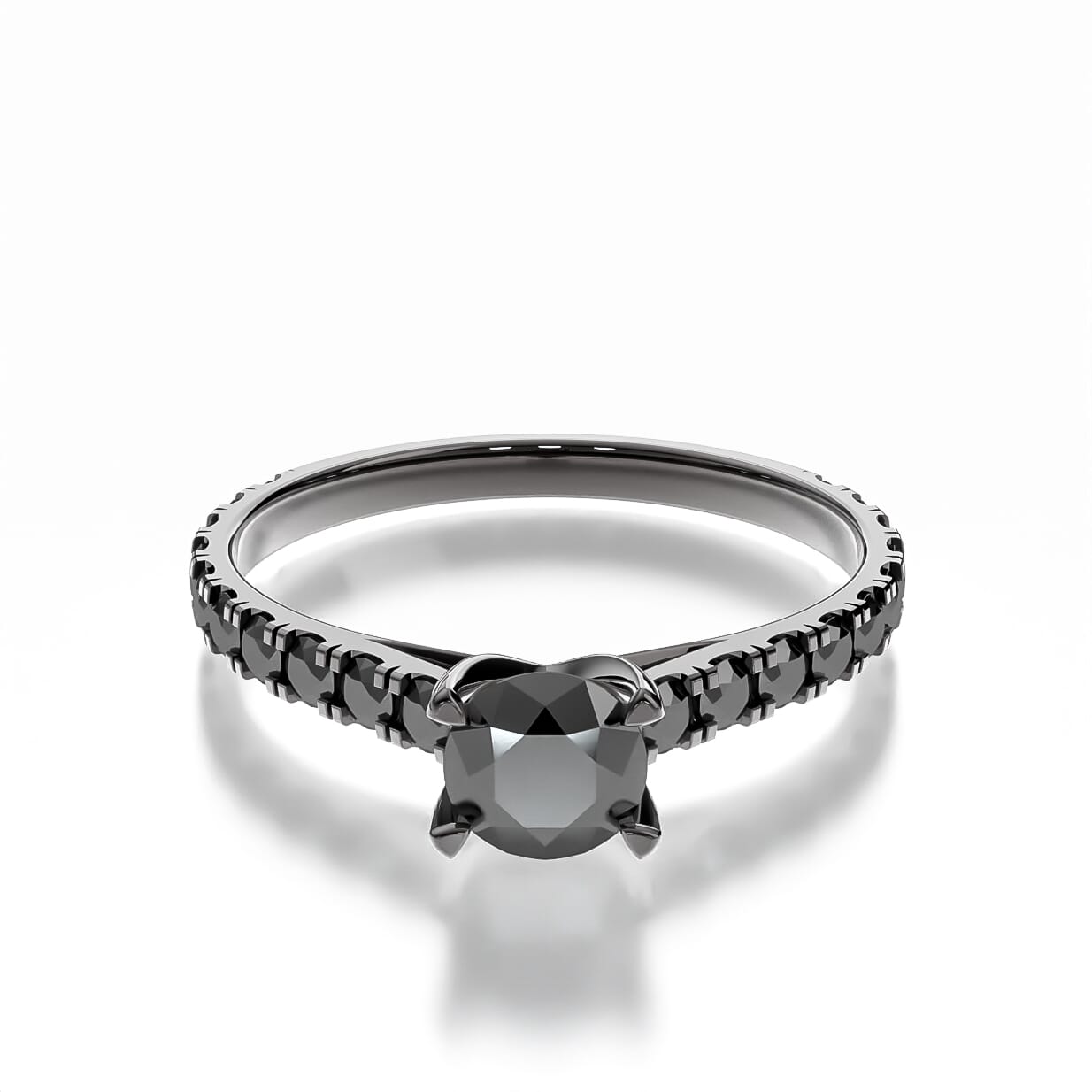 Pierścionek zaręczynowy Share Your Love: czarne złoto, czarny diament