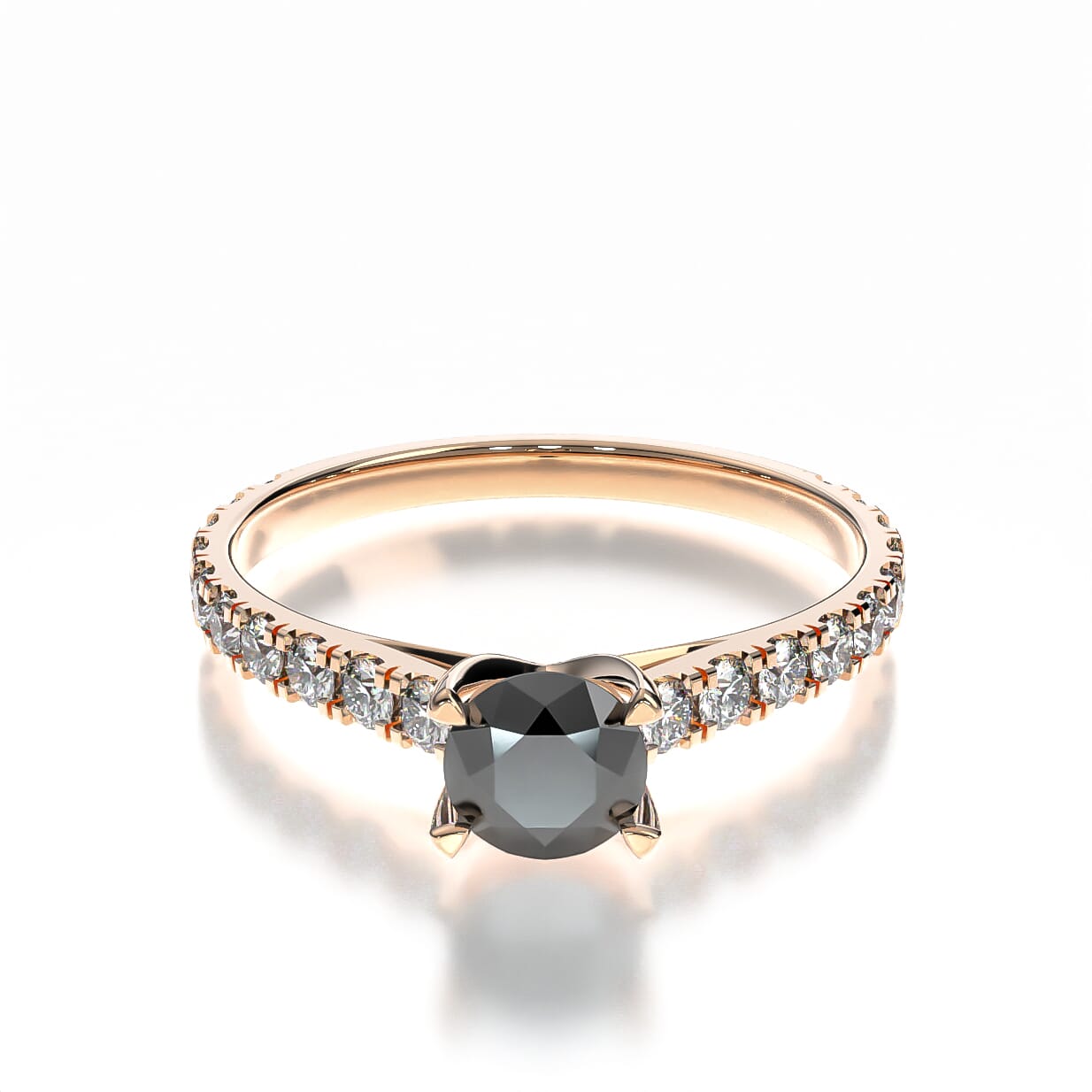 Pierścionek zaręczynowy Share Your Love: różowe złoto, czarny diament