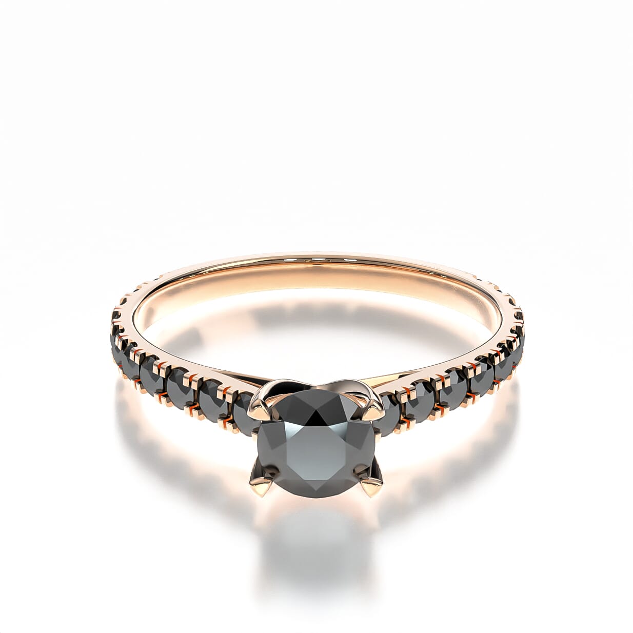 Pierścionek zaręczynowy Share Your Love: różowe złoto, czarny diament