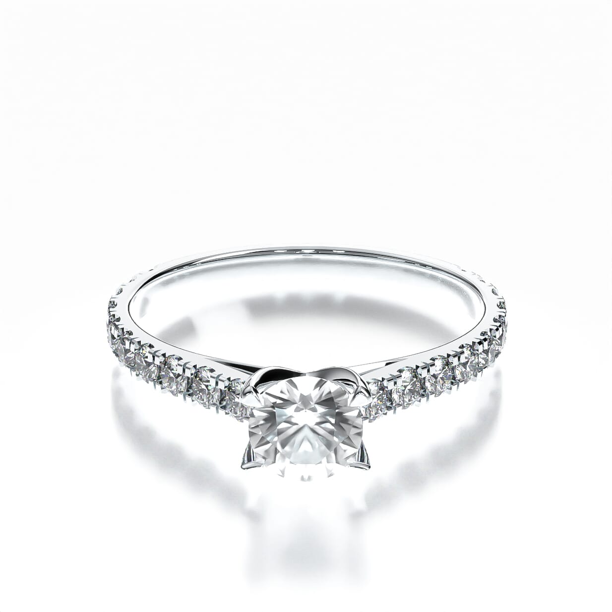 Verlobungsring Share Your Love: Weißgold, Weißer Saphir