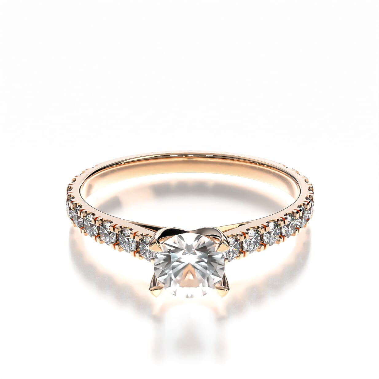 Pierścionek zaręczynowy Share Your Love: różowe złoto, biały szafir