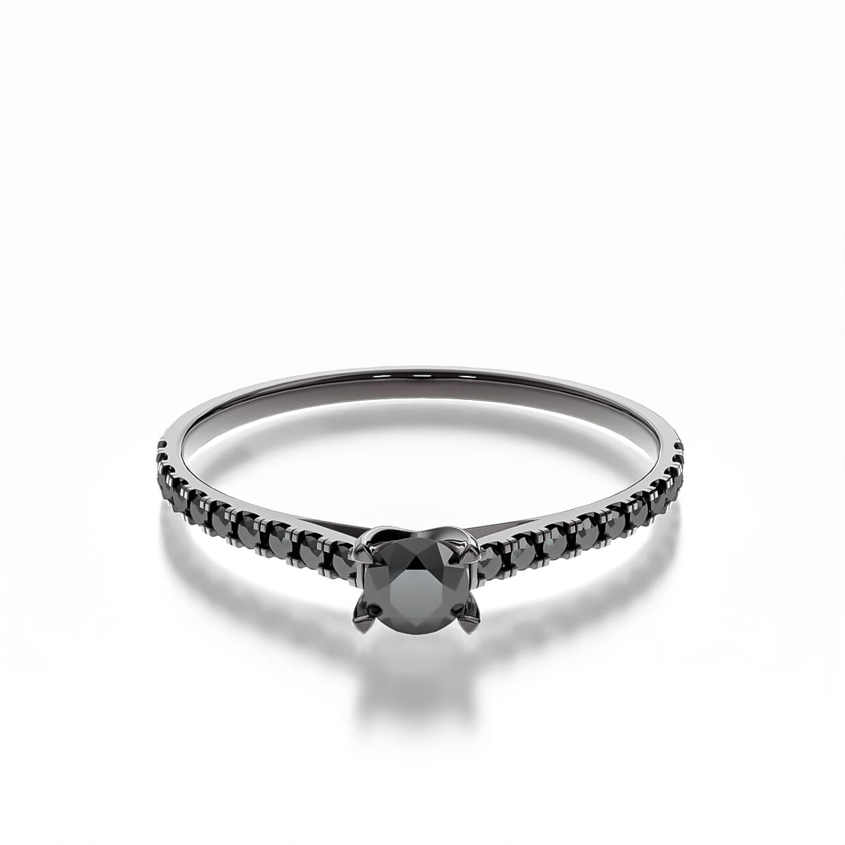 Pierścionek zaręczynowy Share Your Love: czarne złoto, czarny diament