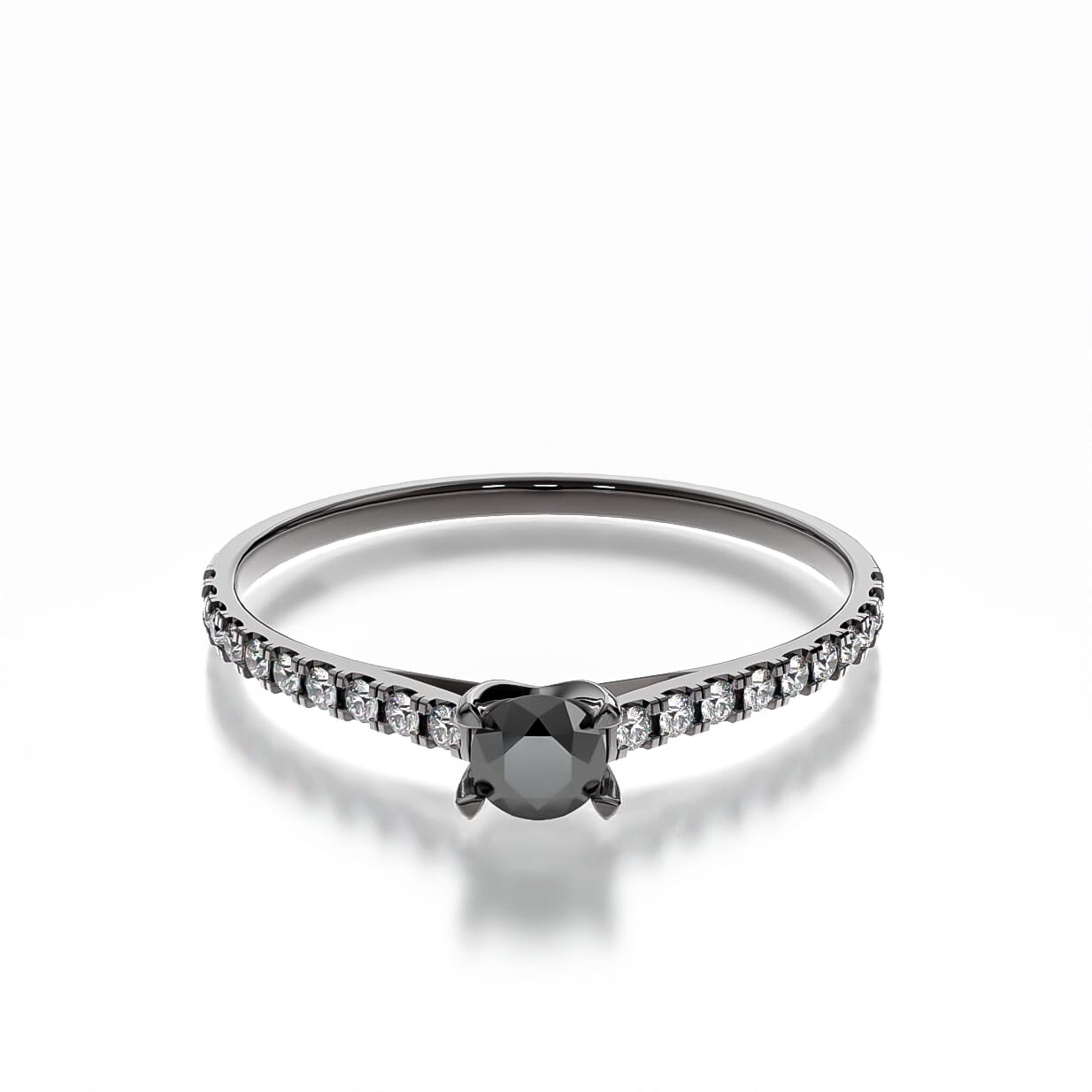 Pierścionek zaręczynowy Share Your Love: czarne złoto, czarny diament