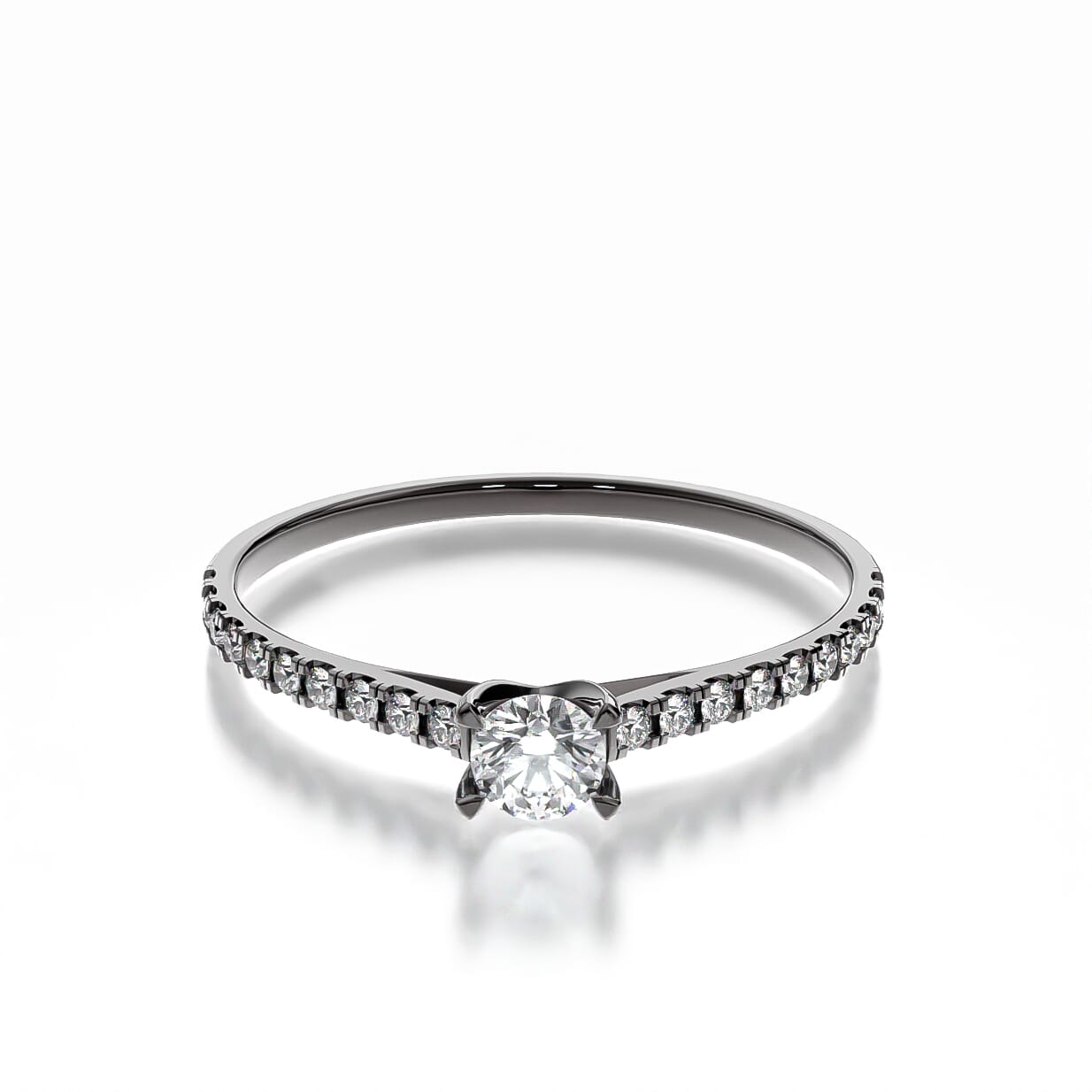 Pierścionek zaręczynowy Share Your Love: czarne złoto, diament